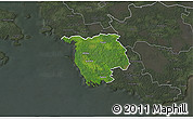 Satellite 3D Map of Varbla, darken, semi-desaturated