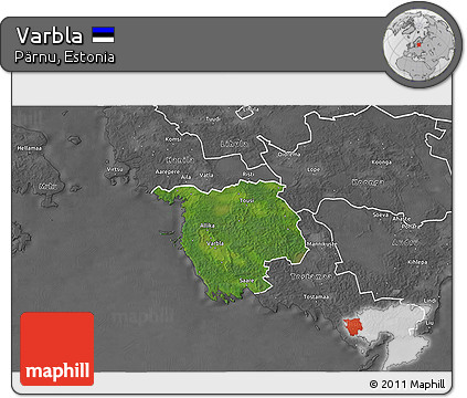 Satellite 3D Map of Varbla, desaturated