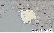 Shaded Relief 3D Map of Varbla, darken, semi-desaturated