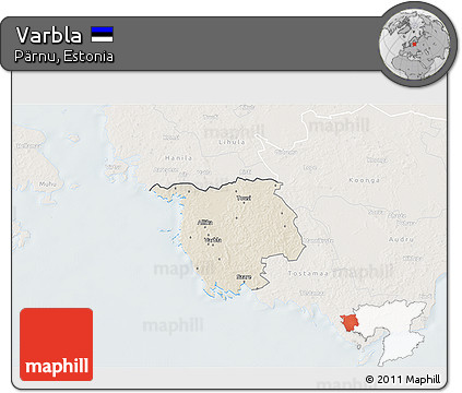 Shaded Relief 3D Map of Varbla, lighten