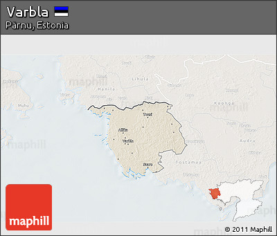 Shaded Relief 3D Map of Varbla, lighten
