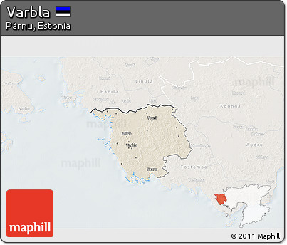Shaded Relief 3D Map of Varbla, lighten