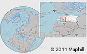Gray Location Map of Varbla, highlighted country, hill shading