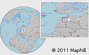 Gray Location Map of Varbla, highlighted parent region, hill shading