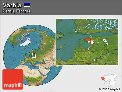 Satellite Location Map of Varbla, highlighted parent region