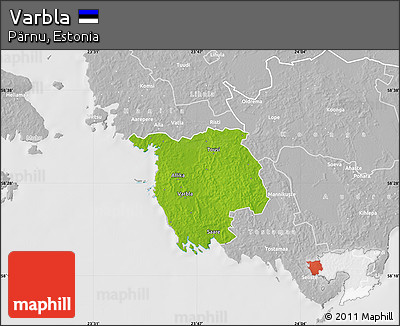 Physical Map of Varbla, lighten, desaturated