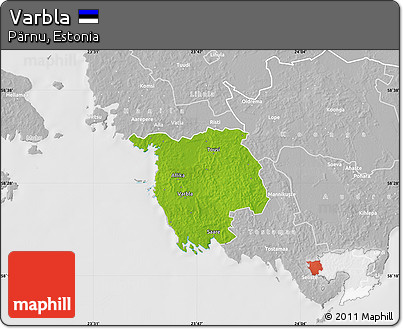 Physical Map of Varbla, lighten, desaturated