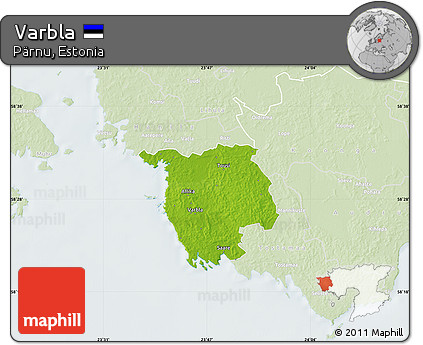 Physical Map of Varbla, lighten