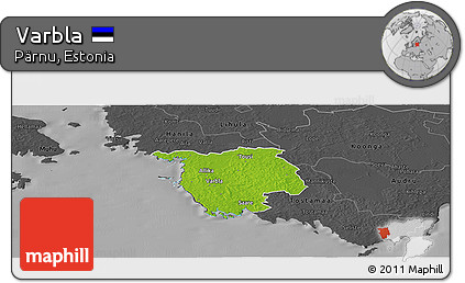 Physical Panoramic Map of Varbla, darken, desaturated