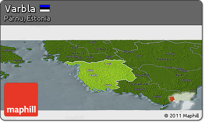 Physical Panoramic Map of Varbla, darken