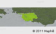 Physical Panoramic Map of Varbla, darken, semi-desaturated