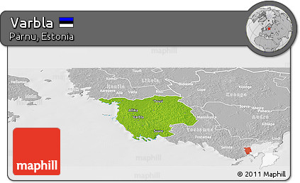 Physical Panoramic Map of Varbla, lighten, desaturated