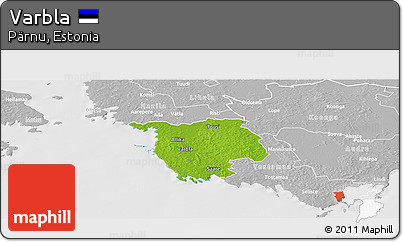 Physical Panoramic Map of Varbla, lighten, desaturated