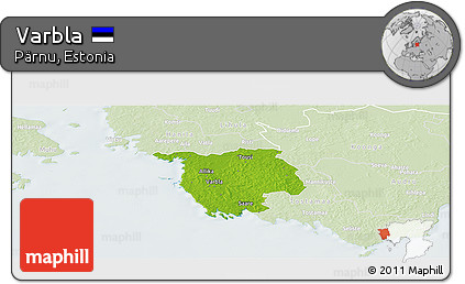 Physical Panoramic Map of Varbla, lighten