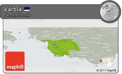 Physical Panoramic Map of Varbla, lighten, semi-desaturated