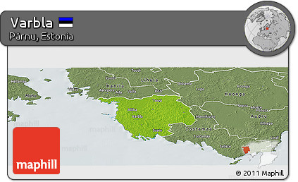Physical Panoramic Map of Varbla, semi-desaturated