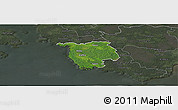 Satellite Panoramic Map of Varbla, darken, semi-desaturated