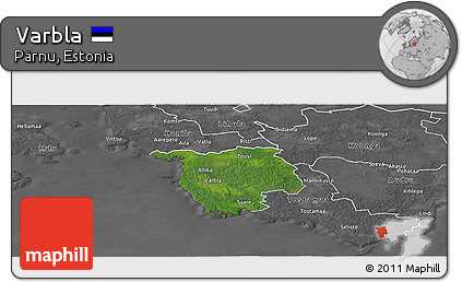 Satellite Panoramic Map of Varbla, desaturated