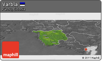 Satellite Panoramic Map of Varbla, desaturated