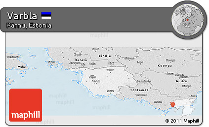 Silver Style Panoramic Map of Varbla