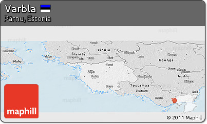Silver Style Panoramic Map of Varbla