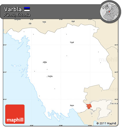 Classic Style Simple Map of Varbla