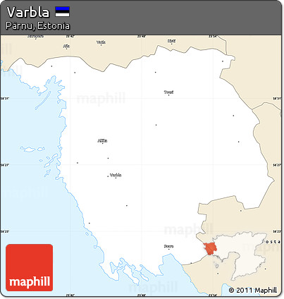 Classic Style Simple Map of Varbla
