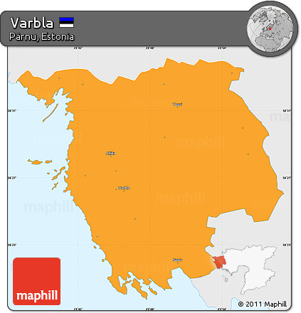 Political Simple Map of Varbla, single color outside