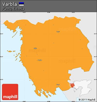 Political Simple Map of Varbla, single color outside