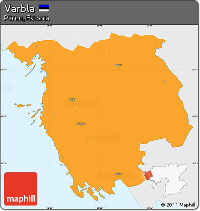 Political Simple Map of Varbla, single color outside