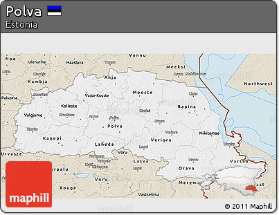 Classic Style 3D Map of Polva