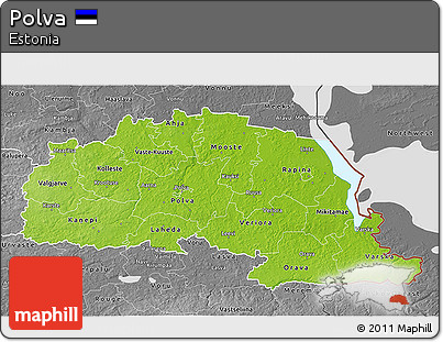 Physical 3D Map of Polva, desaturated