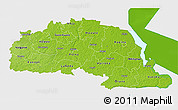 Physical 3D Map of Polva, single color outside