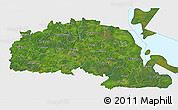 Satellite 3D Map of Polva, single color outside