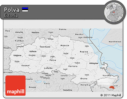 Silver Style 3D Map of Polva
