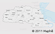 Silver Style 3D Map of Polva, single color outside