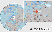 Gray Location Map of Kanepi, highlighted parent region, hill shading