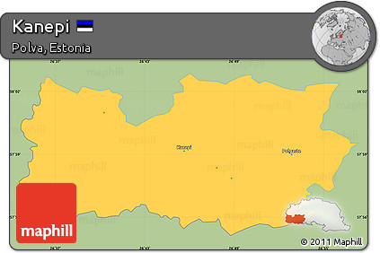 Savanna Style Simple Map of Kanepi, single color outside