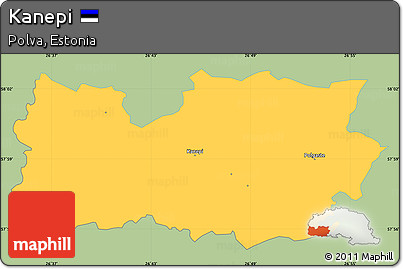 Savanna Style Simple Map of Kanepi, single color outside