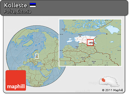 Savanna Style Location Map of Kolleste, highlighted country, highlighted parent region, hill shading