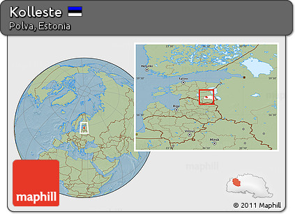 Savanna Style Location Map of Kolleste, highlighted parent region, hill shading
