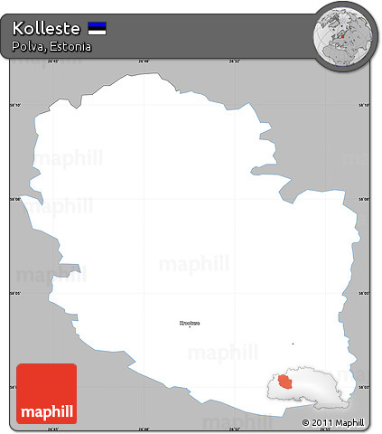 Gray Simple Map of Kolleste, single color outside