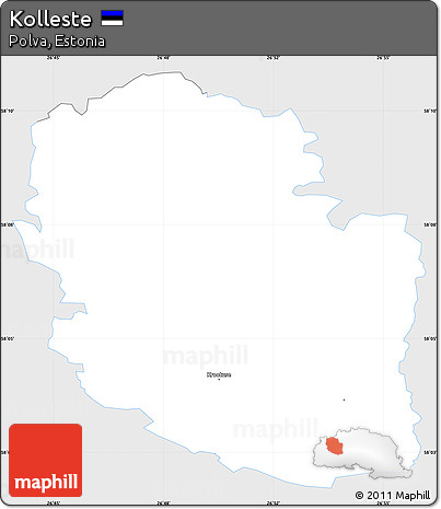 Silver Style Simple Map of Kolleste, single color outside