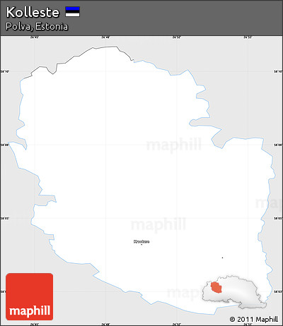 Silver Style Simple Map of Kolleste, single color outside