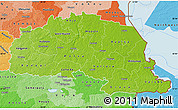 Physical Map of Polva, political shades outside