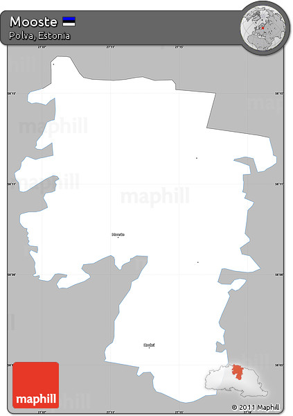 Gray Simple Map of Mooste, single color outside