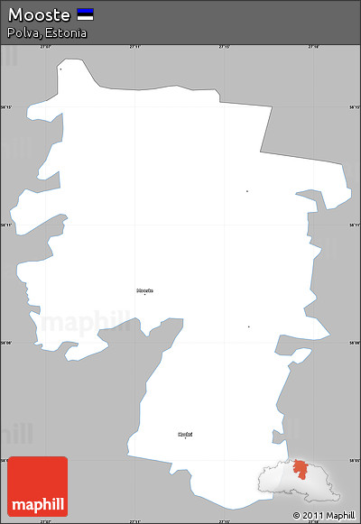 Gray Simple Map of Mooste, single color outside
