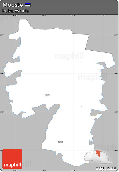 Gray Simple Map of Mooste, single color outside