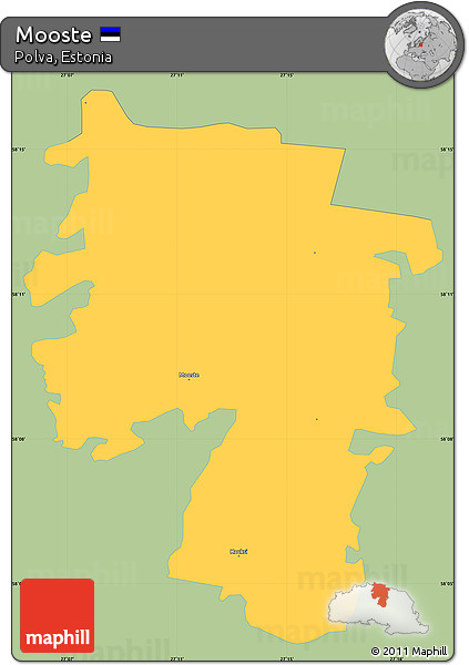 Savanna Style Simple Map of Mooste, single color outside