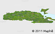Satellite Panoramic Map of Polva, single color outside